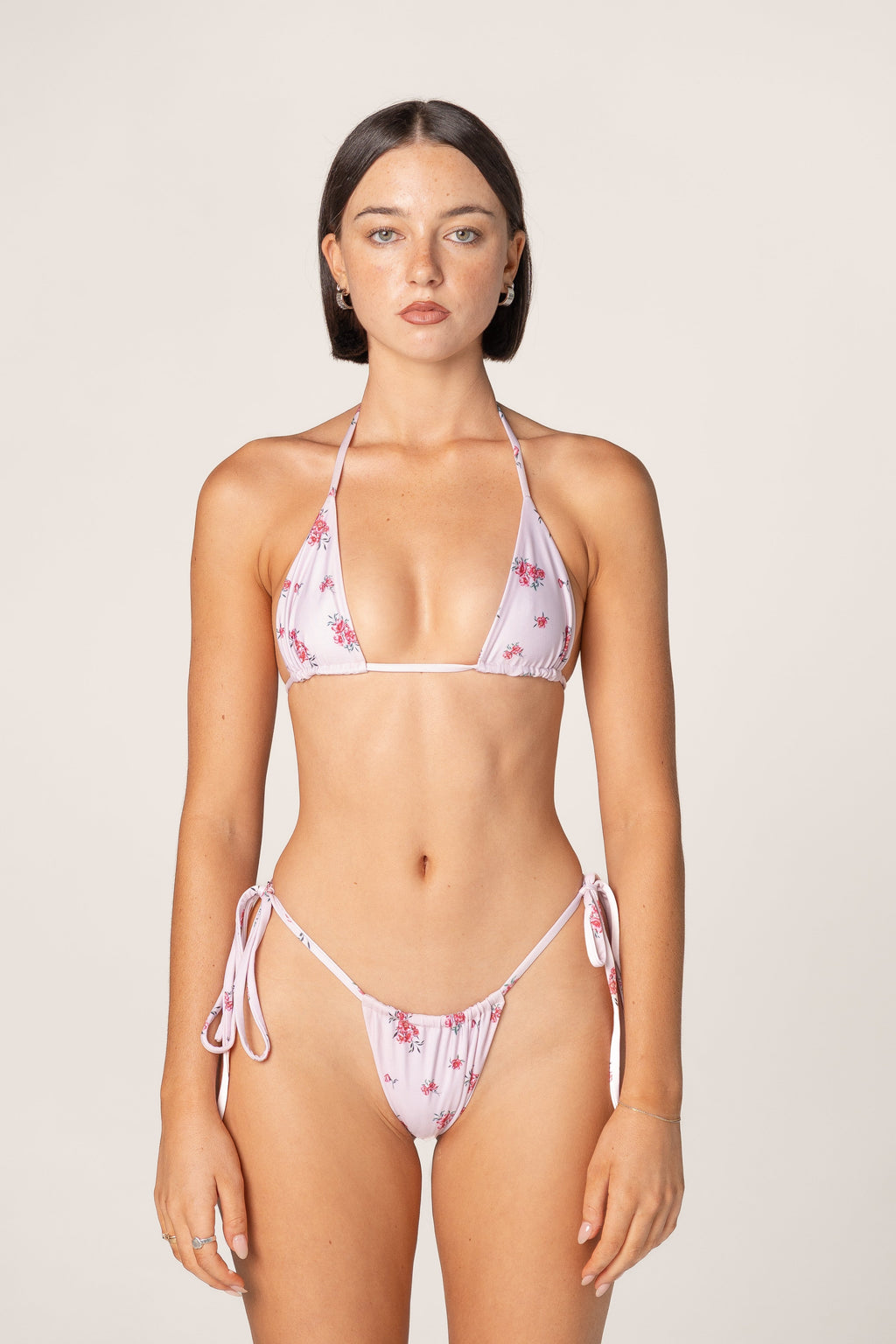 Kendall Triangle Bikini Top - Blush Florals