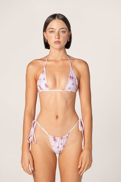 Kendall Triangle Bikini Top - Blush Florals